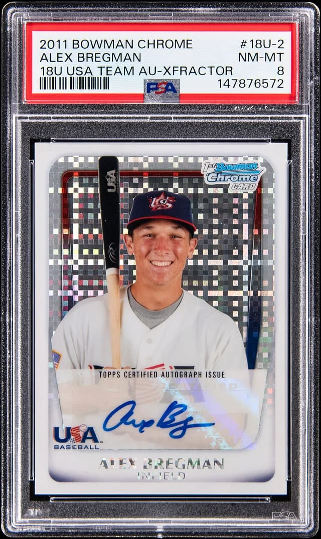 2011 Bowman Chrome Alex Bregman 18U USA Team Autograph XFractor #18U-2 card image