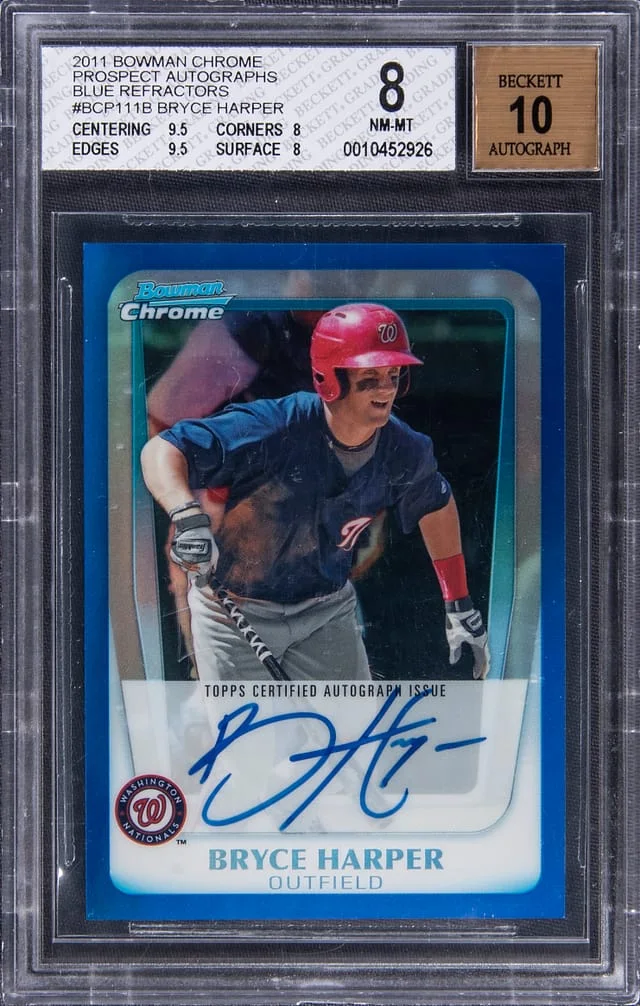 2011 Bowman Chrome Bryce Harper Prospect Autographs Refractor #BCP111B card image