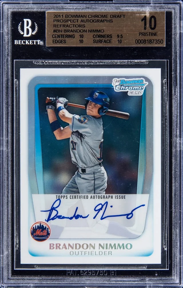 2011 Bowman Chrome Draft Brandon Nimmo Prospect Autograph Refractors #BN card image