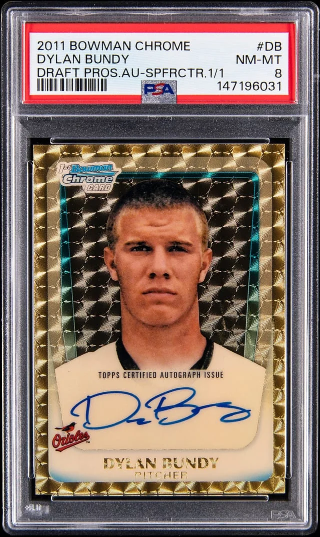2011 Bowman Chrome Draft Dylan Bundy Prospects Autograph Superfractor #BCAP-DB card image