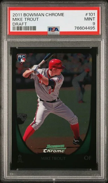 2011 Bowman Chrome Draft Mike Trout Gold Refractors #101 card image