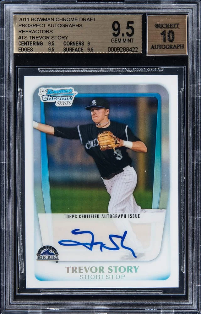 2011 Bowman Chrome Draft Trevor Story Prospect Autograph Refractors #TS card image