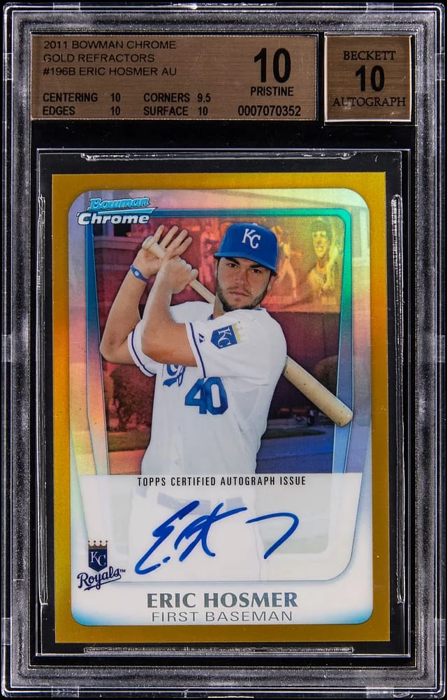 2011 Bowman Chrome Eric Hosmer Autograph Gold Refractor #BCP196 card image