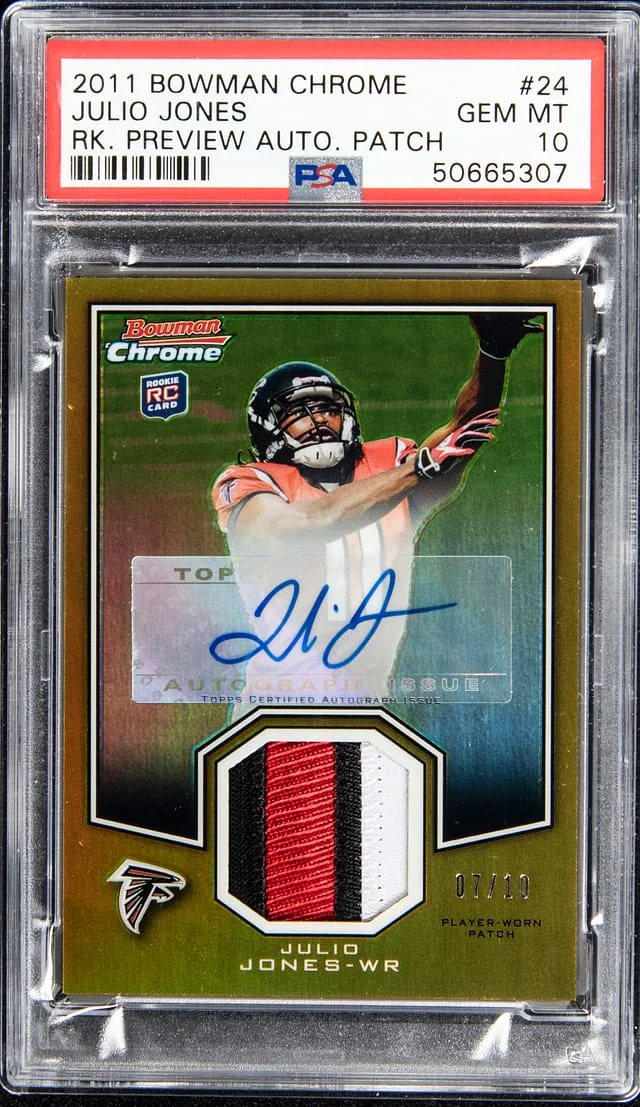 2011 Bowman Chrome Julio Jones Preview Autograph Patch #24 card image
