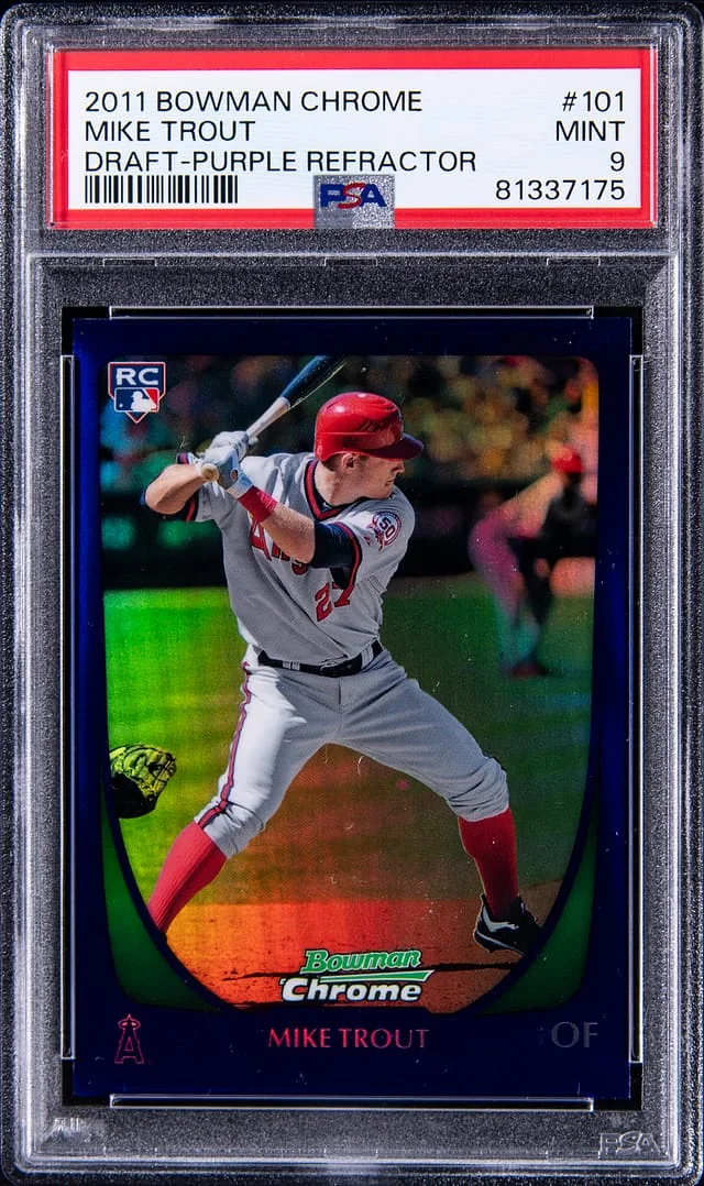 2011 Bowman Chrome Mike Trout Purple Refractor #101 card image