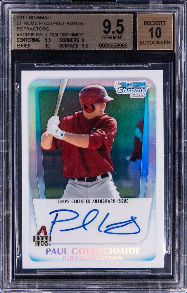2011 Bowman Chrome Paul Goldschmidt Prospect Autographs Refractors #BCP99 card image