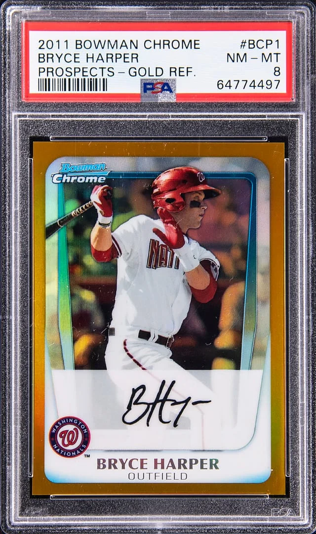 2011 Bowman Chrome Prospects Bryce Harper Gold Refractor #BCP-1 card image