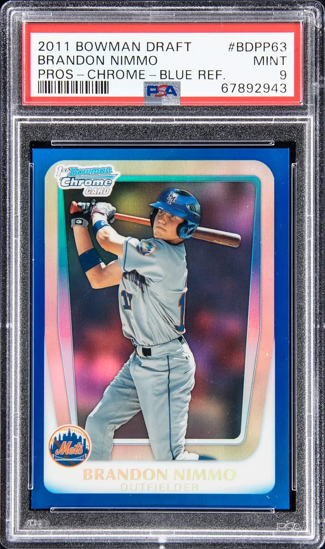 2011 Bowman Draft Brandon Nimmo Prospect Chrome Blue Refractor #BDPP63 card image