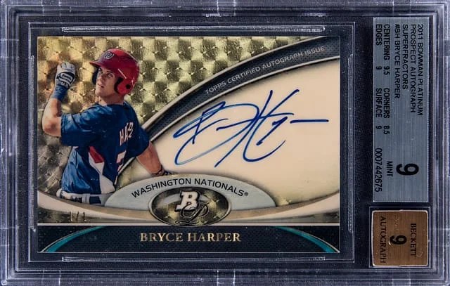 2011 Bowman Platinum Bryce Harper Prospect Autographs Superfractor #BH card image