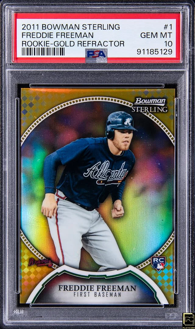 2011 Bowman Sterling Freddie Freeman Gold Refractor #1 card image