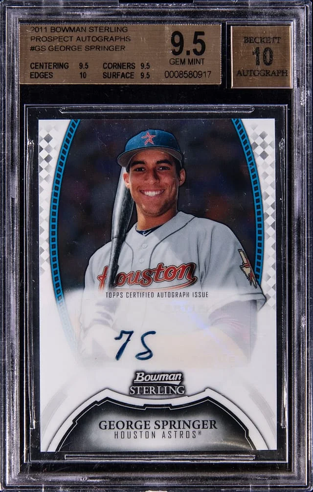 2011 Bowman Sterling George Springer Prospect Autographs #BSP-GS card image