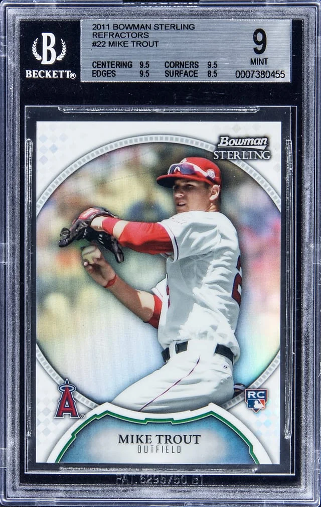 2011 Bowman Sterling Mike Trout Black Refractor #22 card image