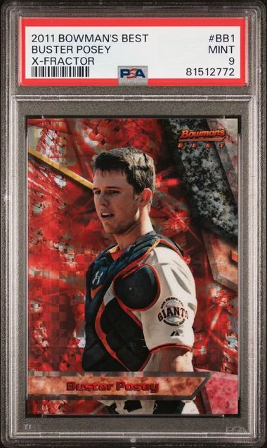 2011 Bowman's Best Buster Posey X-Fractor #BB1 card image