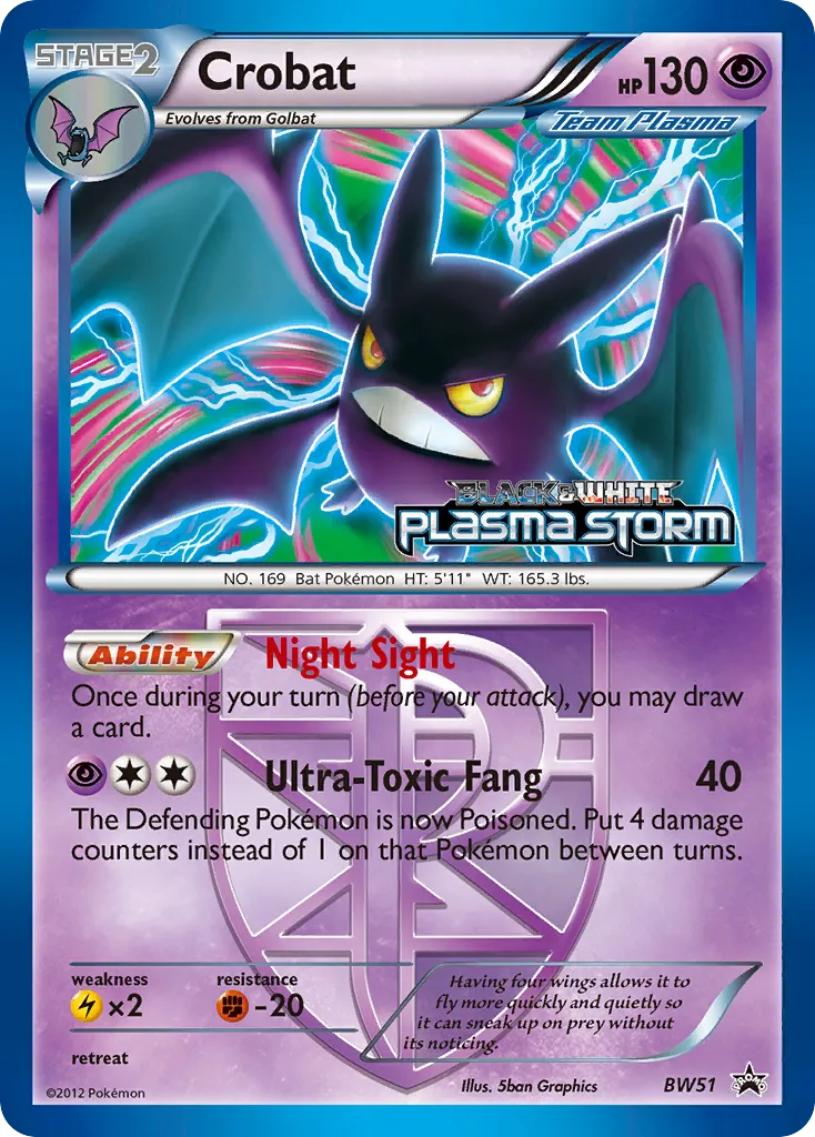 2011 BW Black Star Promos Crobat Promo #BW51 Promo card image