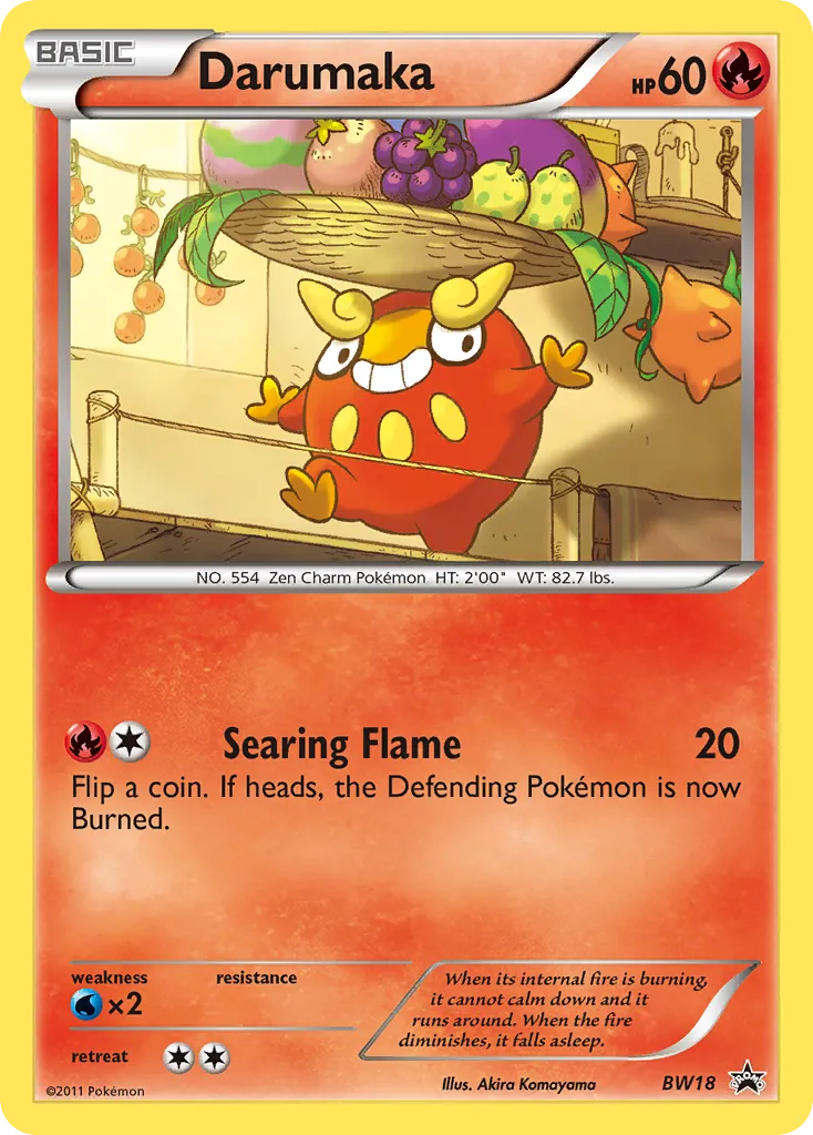 2011 BW Black Star Promos Darumaka Promo #BW18 Promo card image