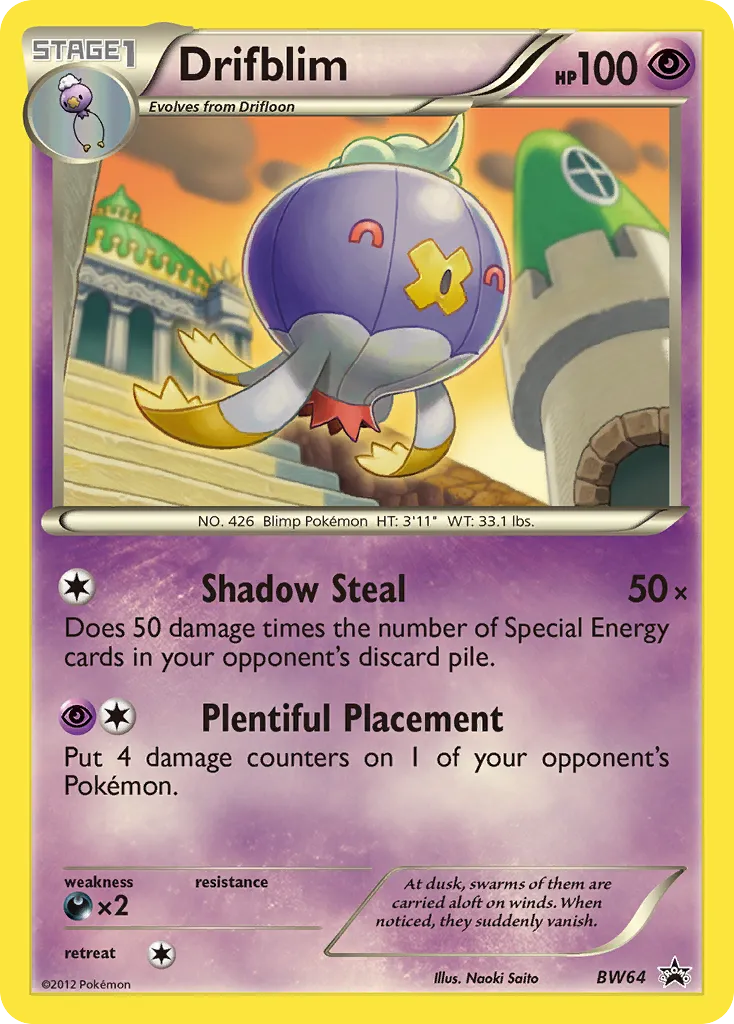 2011 BW Black Star Promos Drifblim Promo #BW64 Promo card image