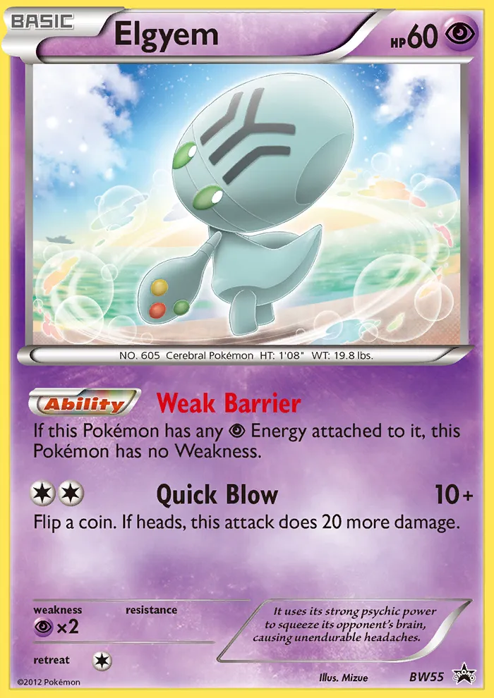 2011 BW Black Star Promos Elgyem Promo #BW55 Promo card image