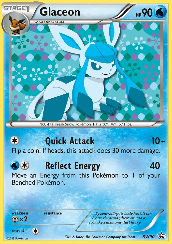 2011 BW Black Star Promos Glaceon Promo #BW90 Promo card image