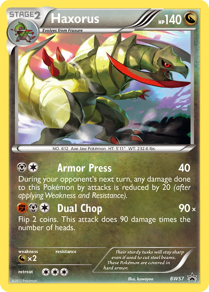 2011 BW Black Star Promos Haxorus Promo #BW57 Promo card image