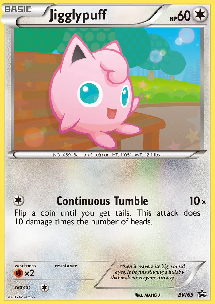 2011 BW Black Star Promos Jigglypuff Promo #BW65 Promo card image