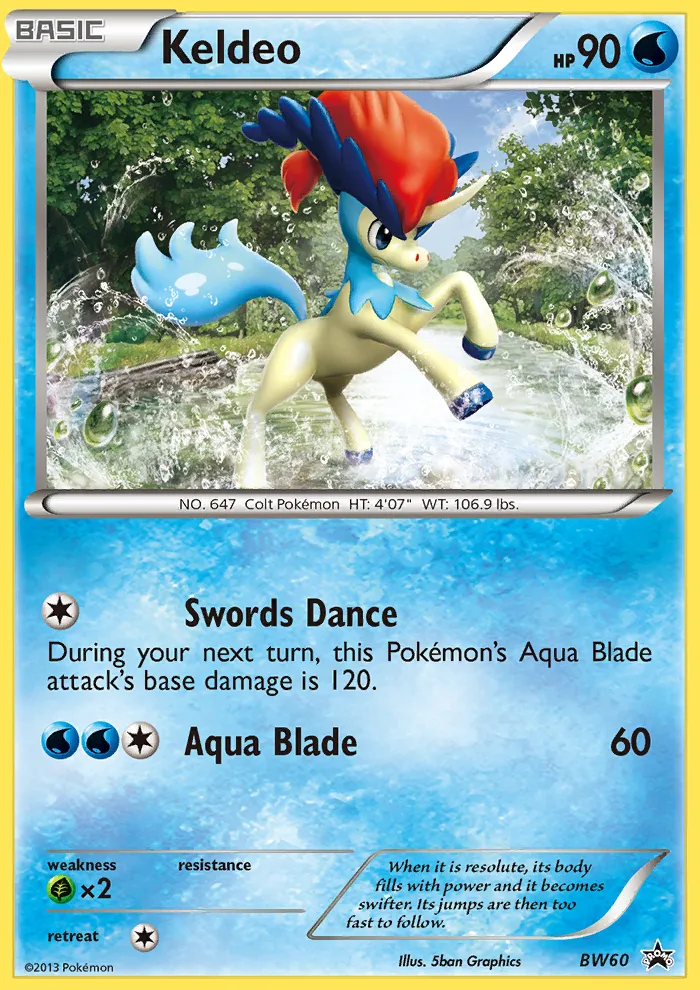 2011 BW Black Star Promos Keldeo Promo #BW60 Promo card image