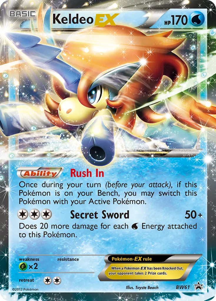 2011 BW Black Star Promos Keldeo-EX Promo #BW61 Promo card image