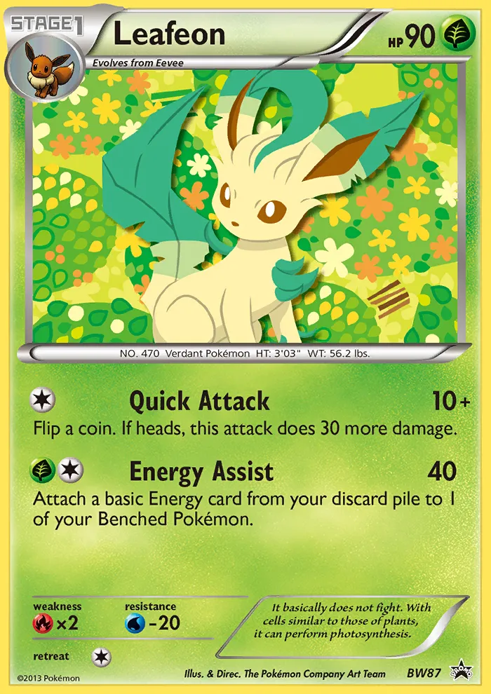2011 BW Black Star Promos Leafeon Promo #BW87 Promo card image