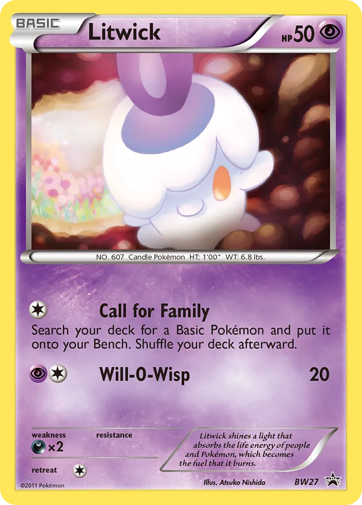 2011 BW Black Star Promos Litwick Promo #BW27 Promo card image