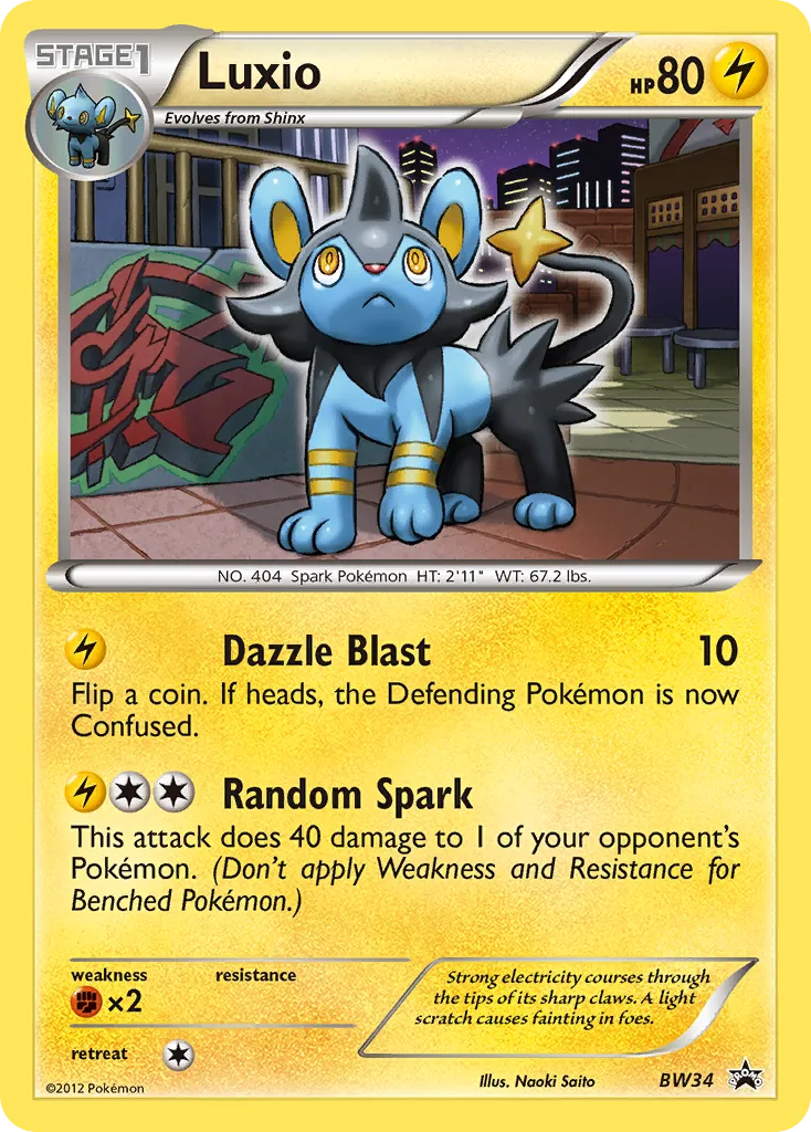 2011 BW Black Star Promos Luxio Promo #BW34 Promo card image