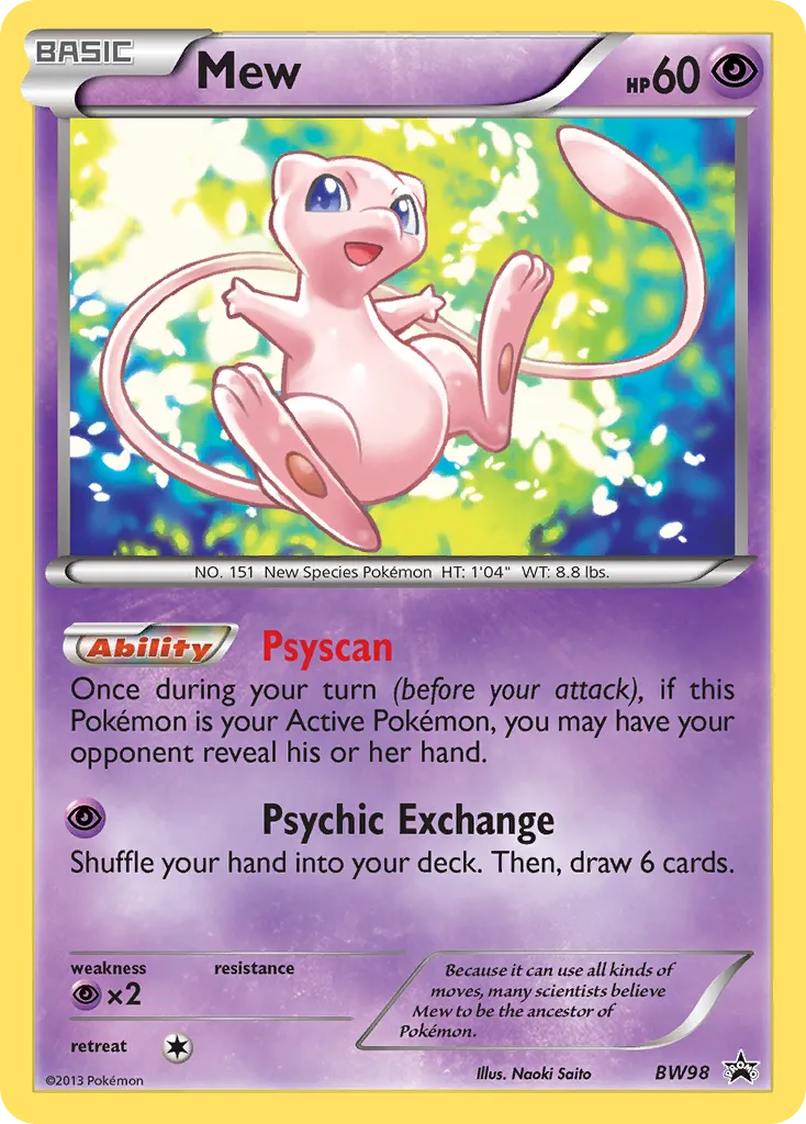 2011 BW Black Star Promos Mew Promo #BW98 Promo card image