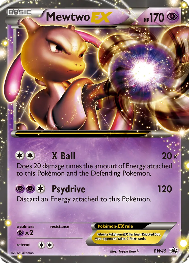 2011 BW Black Star Promos Mewtwo-EX Promo #BW45 Promo card image