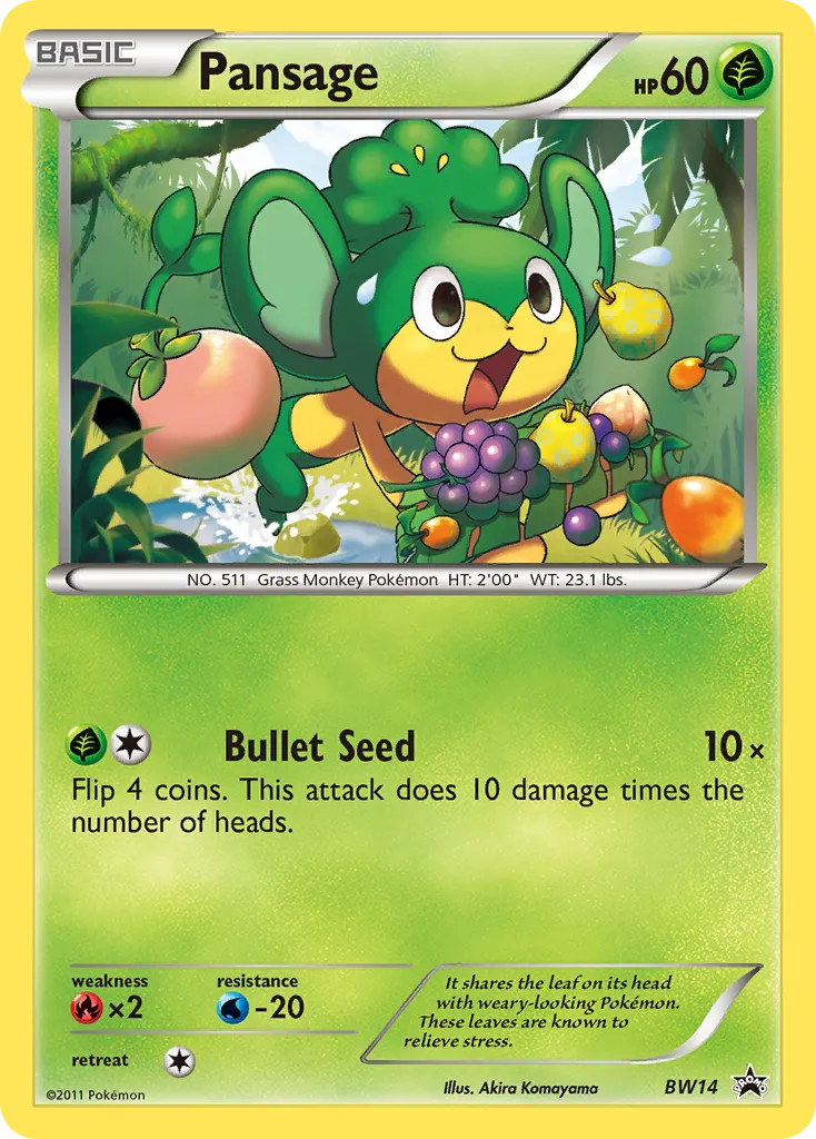 2011 BW Black Star Promos Pansage #BW14 card image