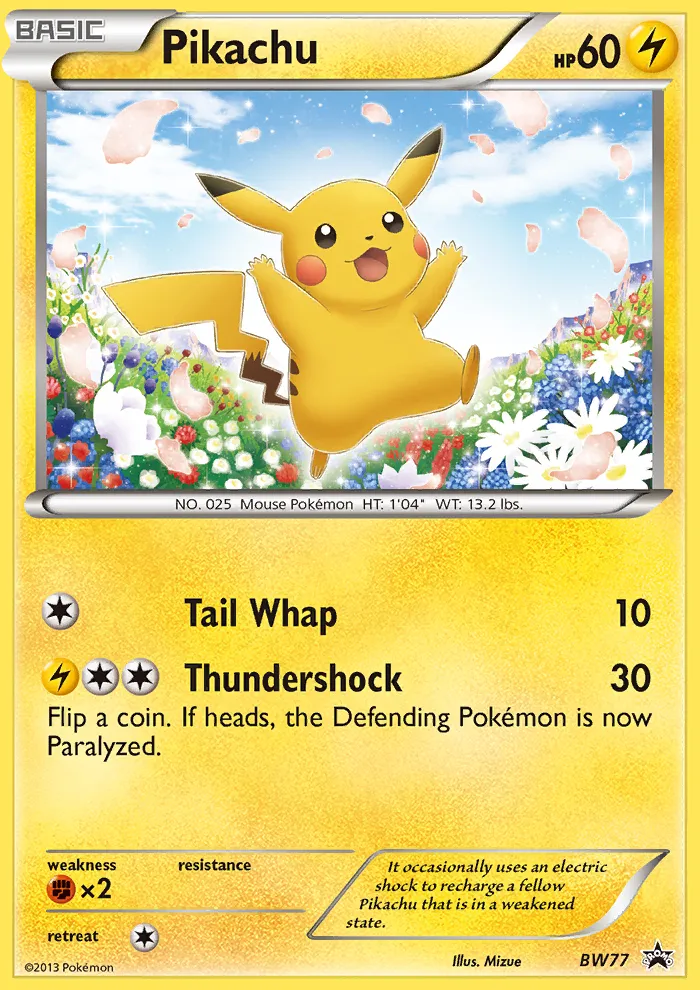 2011 BW Black Star Promos Pikachu #BW77 card image