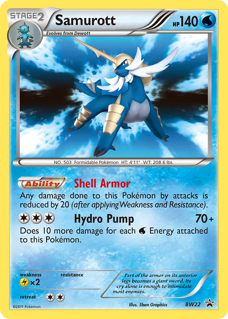 2011 BW Black Star Promos Samurott Promo #BW22 Promo card image