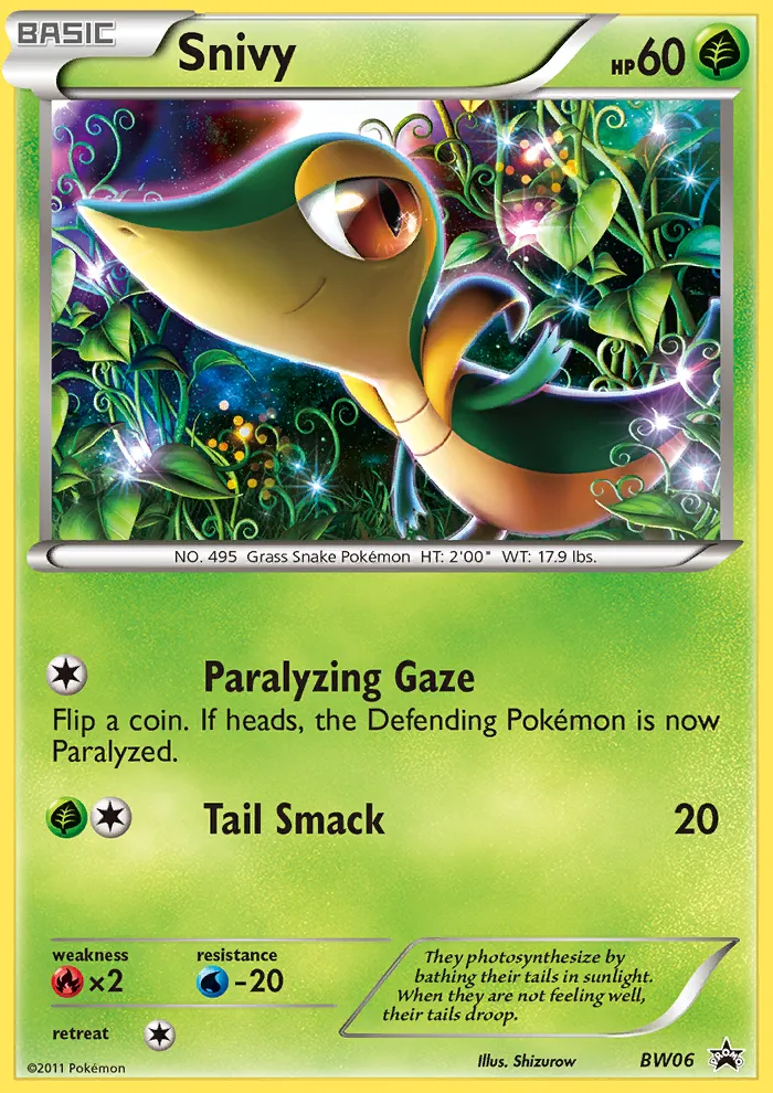 2011 BW Black Star Promos Snivy Promo #BW01 Promo card image