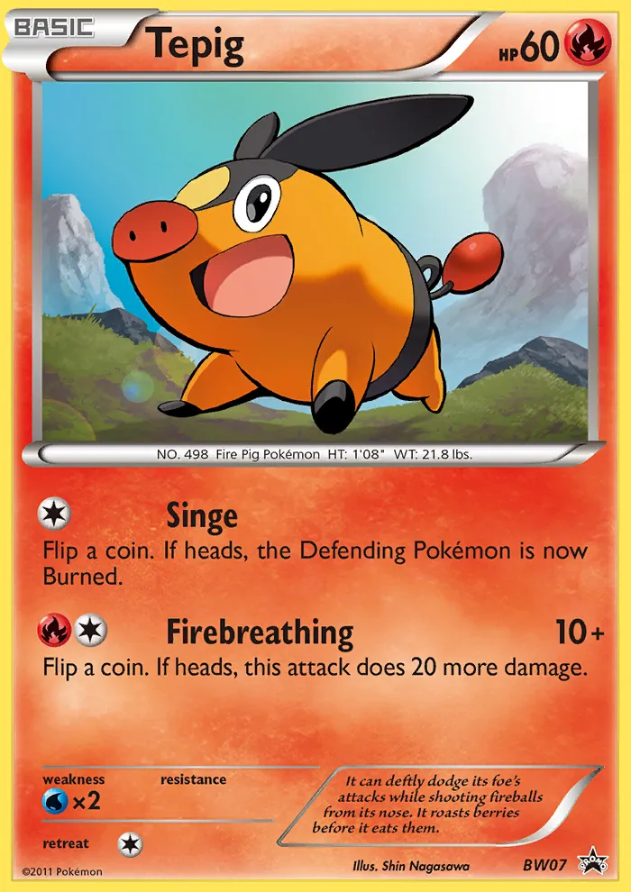 2011 BW Black Star Promos Tepig Promo #BW02 Promo card image