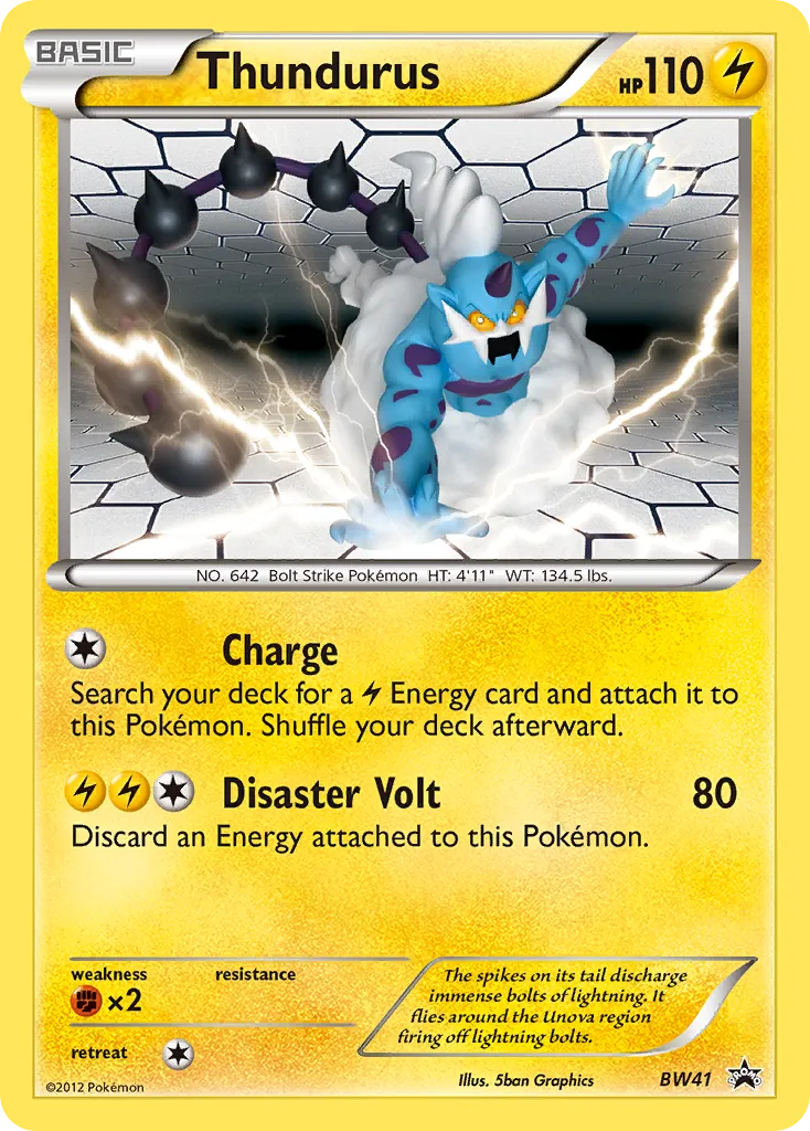 2011 BW Black Star Promos Thundurus Promo #BW41 Promo card image