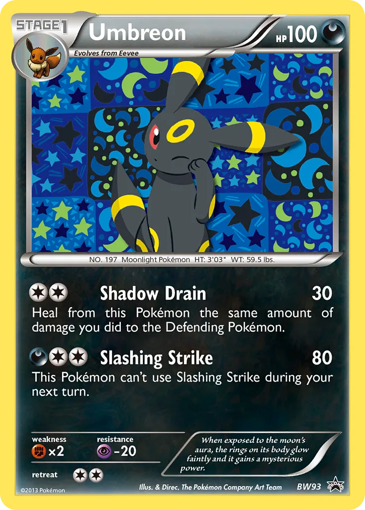 2011 BW Black Star Promos Umbreon #BW93 card image