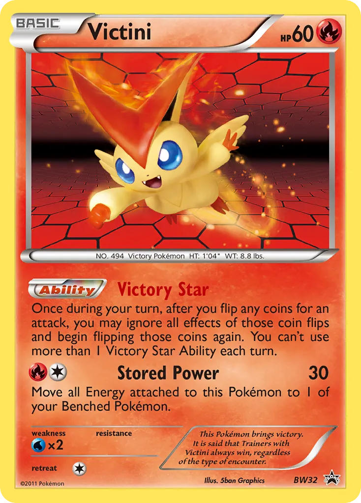 2011 BW Black Star Promos Victini #BW32 card image