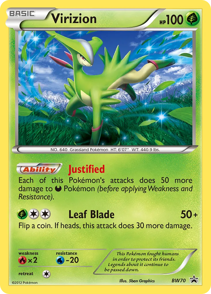 2011 BW Black Star Promos Virizion #BW70 card image