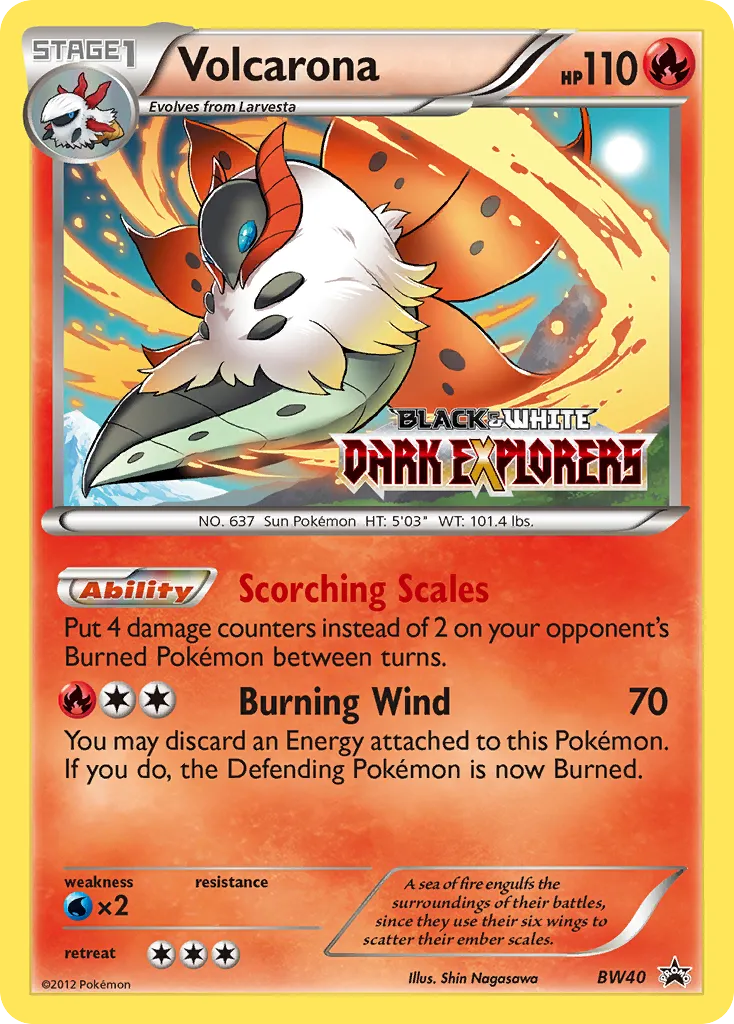 2011 BW Black Star Promos Volcarona #BW40 card image