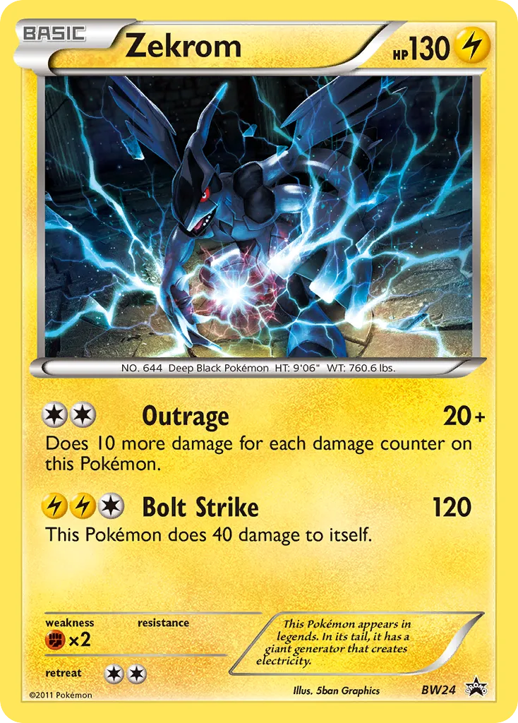 2011 BW Black Star Promos Zekrom #BW005 card image
