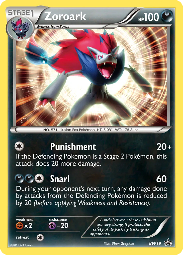 2011 BW Black Star Promos Zoroark #BW09 card image