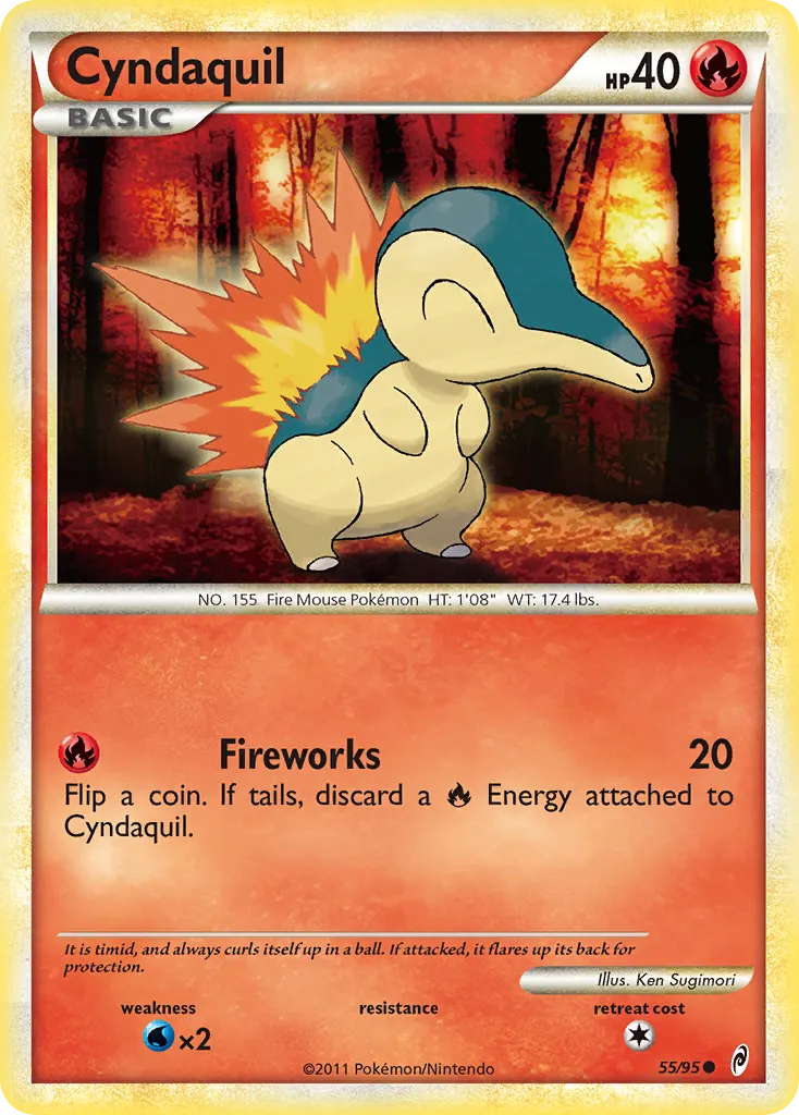 2011 Call of Legends Cyndaquil Common #55/95 Common card image