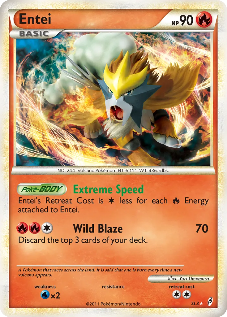 2011 Call of Legends Entei Rare Holo #SL3 Rare Holo card image
