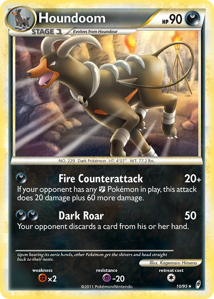 2011 Call of Legends Houndoom Rare Holo #10/95 Rare Holo card image