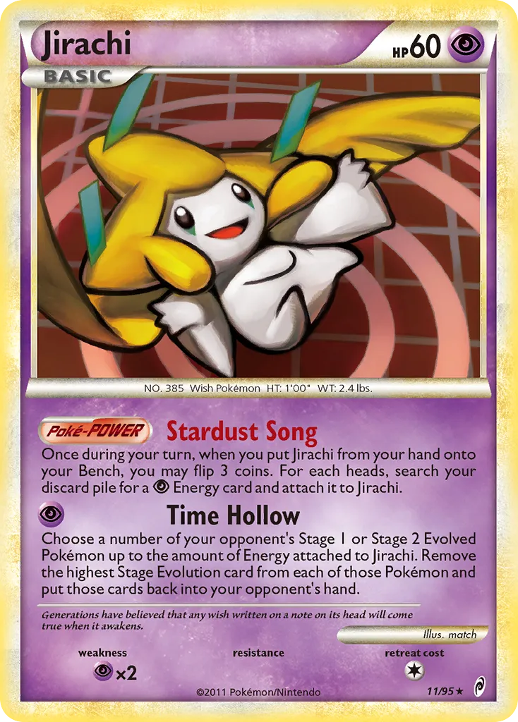 2011 Call of Legends Jirachi Rare Holo #11/95 Rare Holo card image