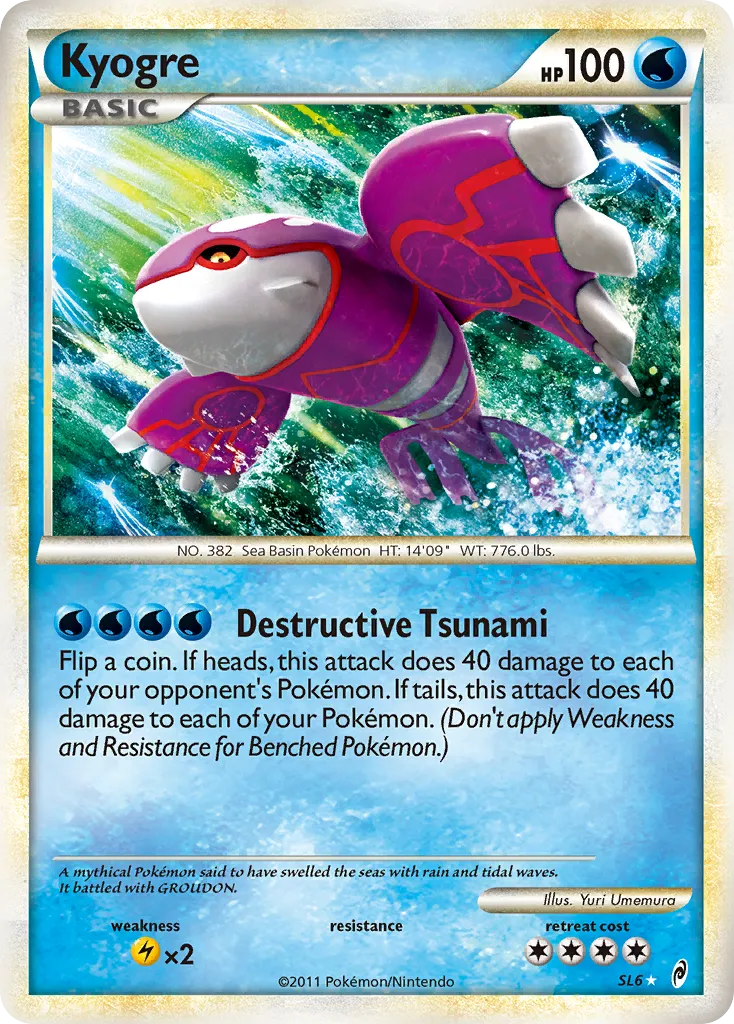 2011 Call of Legends Kyogre Rare Holo #12/95 Rare Holo card image