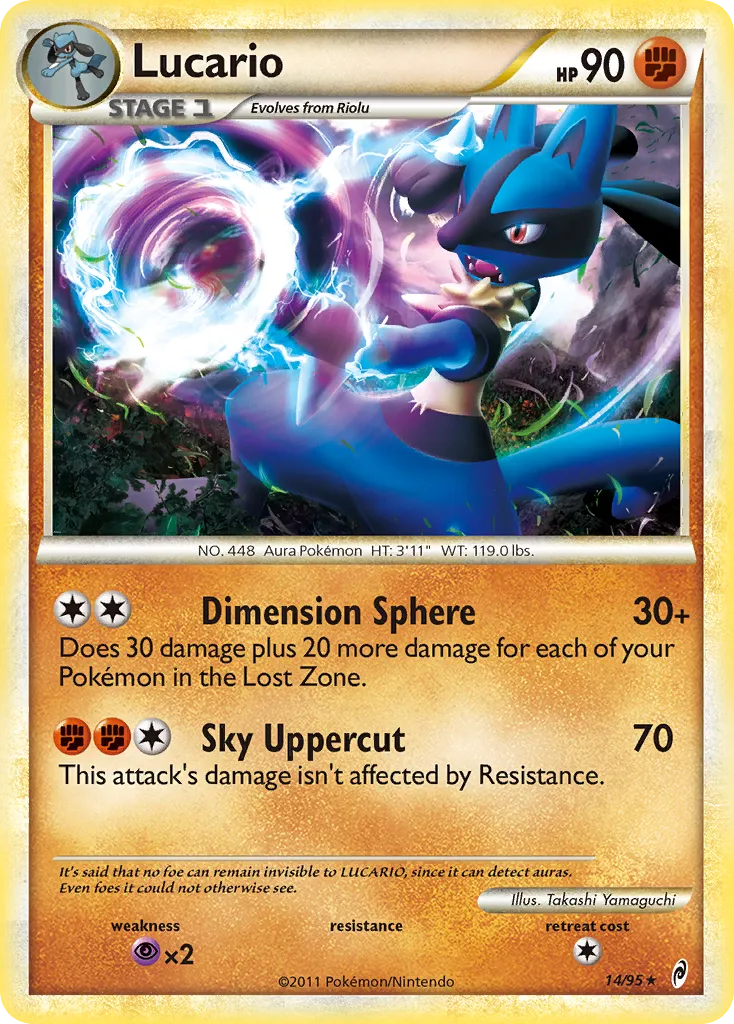2011 Call of Legends Lucario Rare Holo #14/95 Rare Holo card image