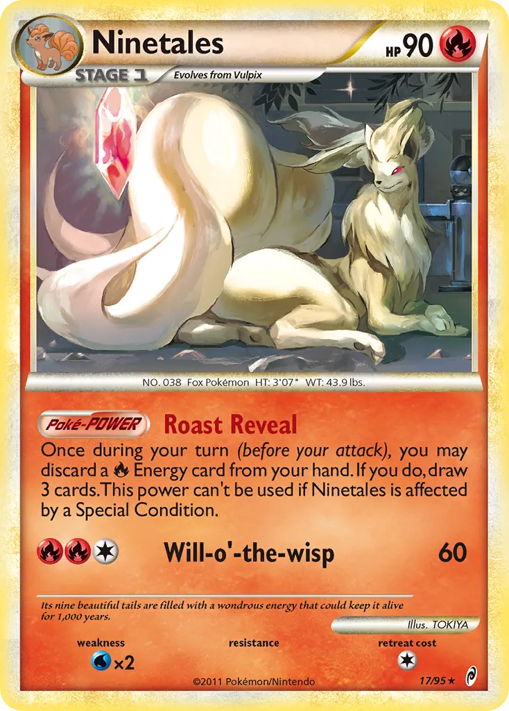 2011 Call of Legends Ninetales Rare Holo #17/95 Rare Holo card image